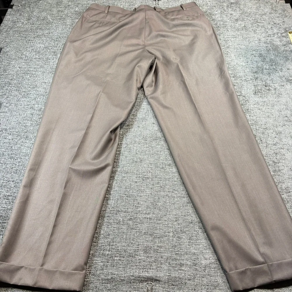 Lauren Ralph Lauren Dress Pants Mens 38 Brown Pleated Cuffed Trousers 1207